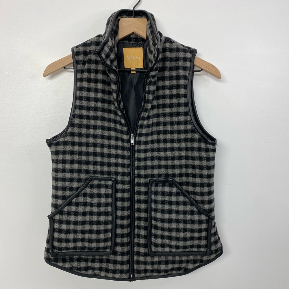 Black & Gray Gingham Vest XS